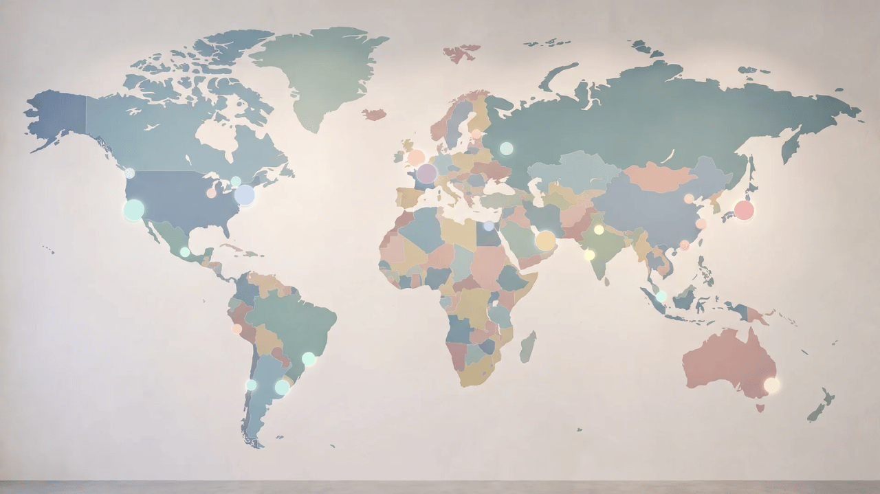 World map representing global dating markets