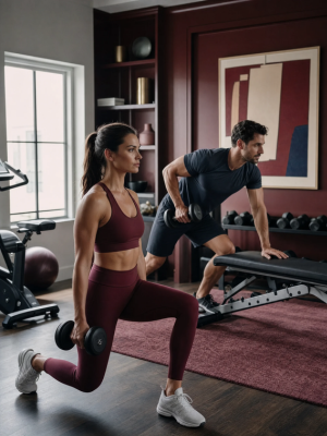 Adults exercising in a modern gym